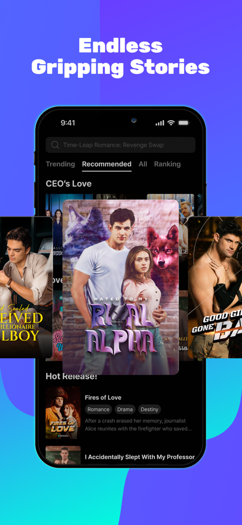 Vigloo mobile app interface displaying a selection of short drama series and gripping stories