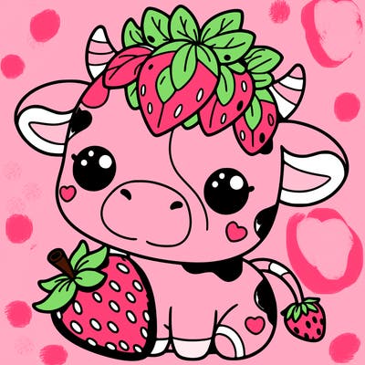 cute strawberry cow