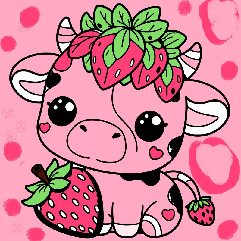 cute strawberry cow