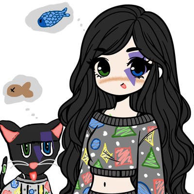 girl with long hair and a crop top with a sweater