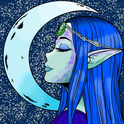 a realistic moon elf