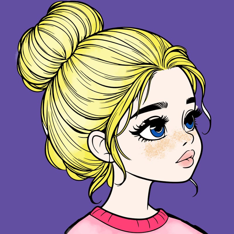 realistic girl with bun