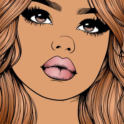 really realistic girl with lips