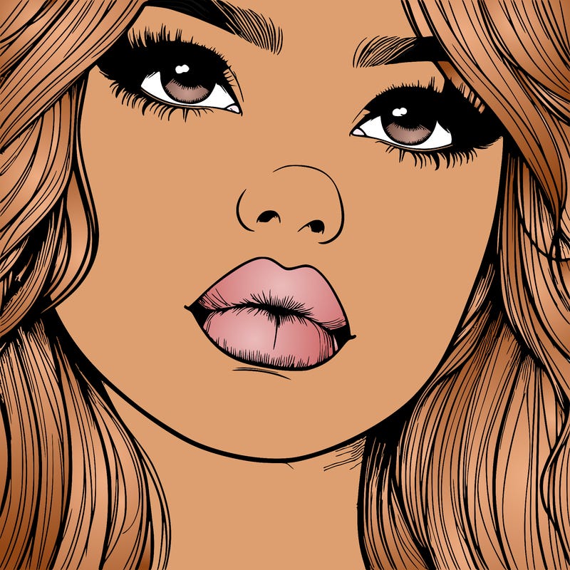 really realistic girl with lips