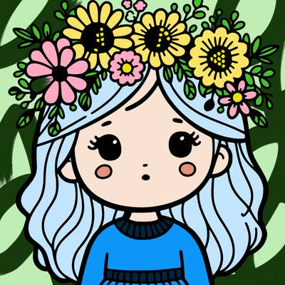 girl with flowers crown