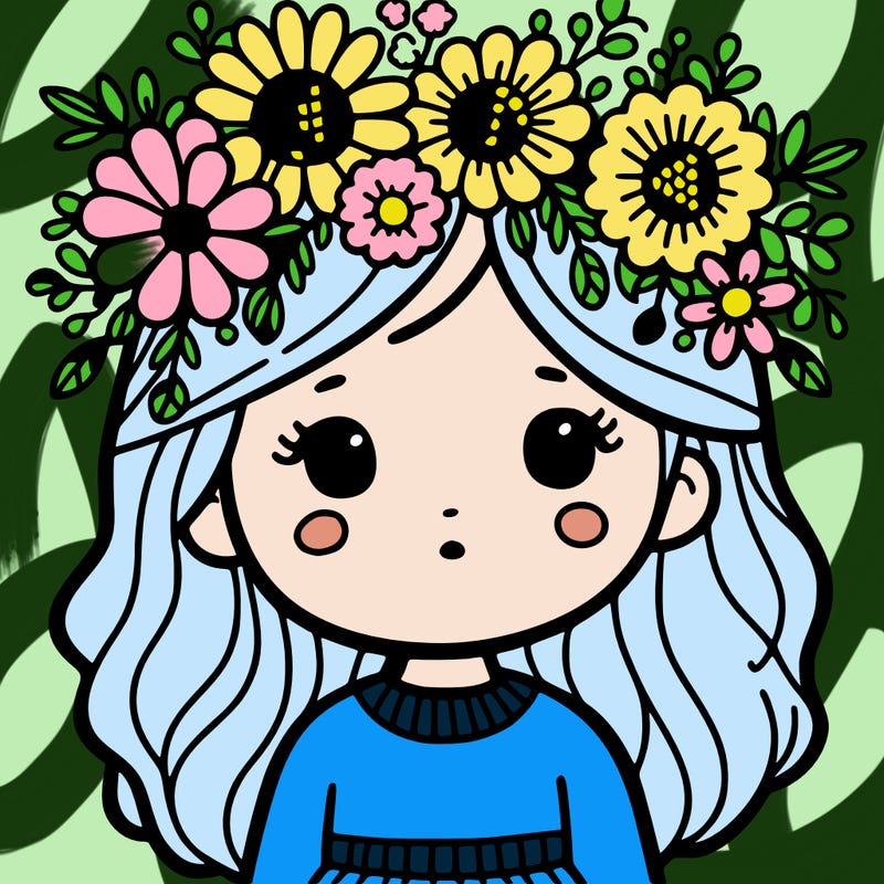 girl with flowers crown