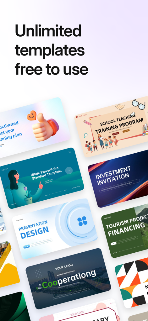 AiPPT- AI Presentation Maker - 비즈니스 및 교육용 다양한 프레젠테이션 템플릿 모음.