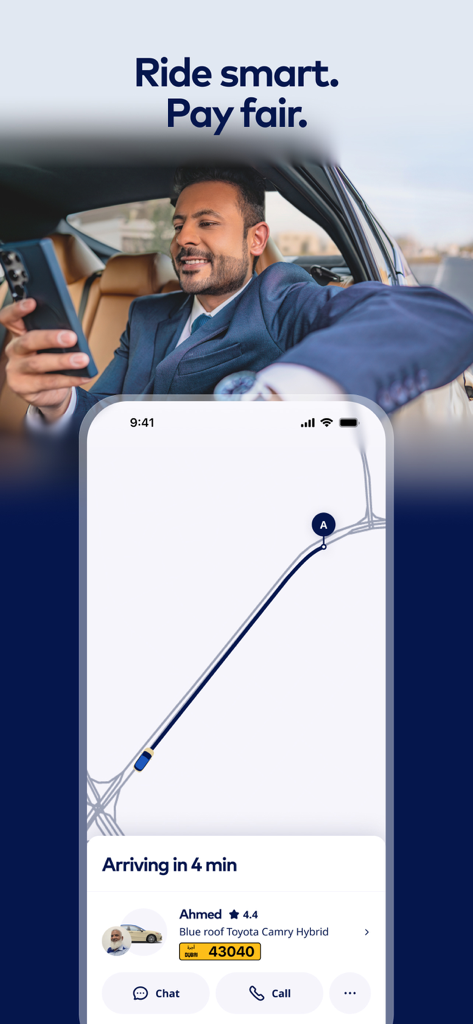 Interface da aplicação Zed a mostrar um táxi a chegar em 4 minutos com detalhes do condutor e rastreamento em tempo real no mapa.