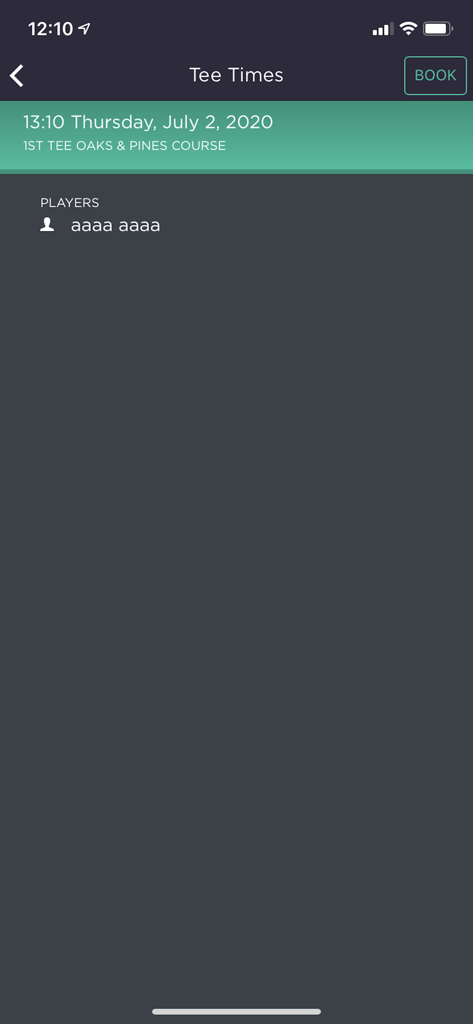 igMember - Tee time booking screen for club members in the igMember app