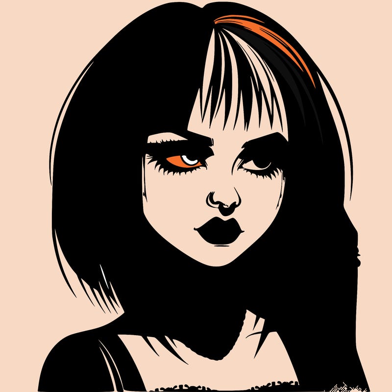 goth girl realistic