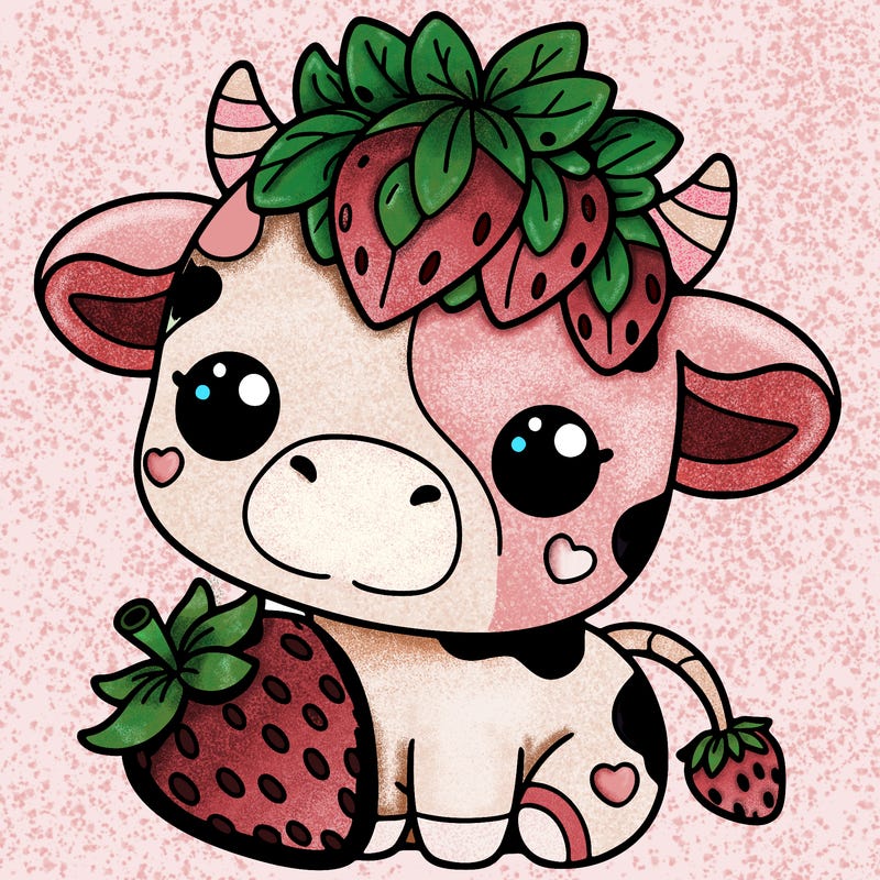 cute strawberry cow