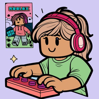 a girl playing roblox