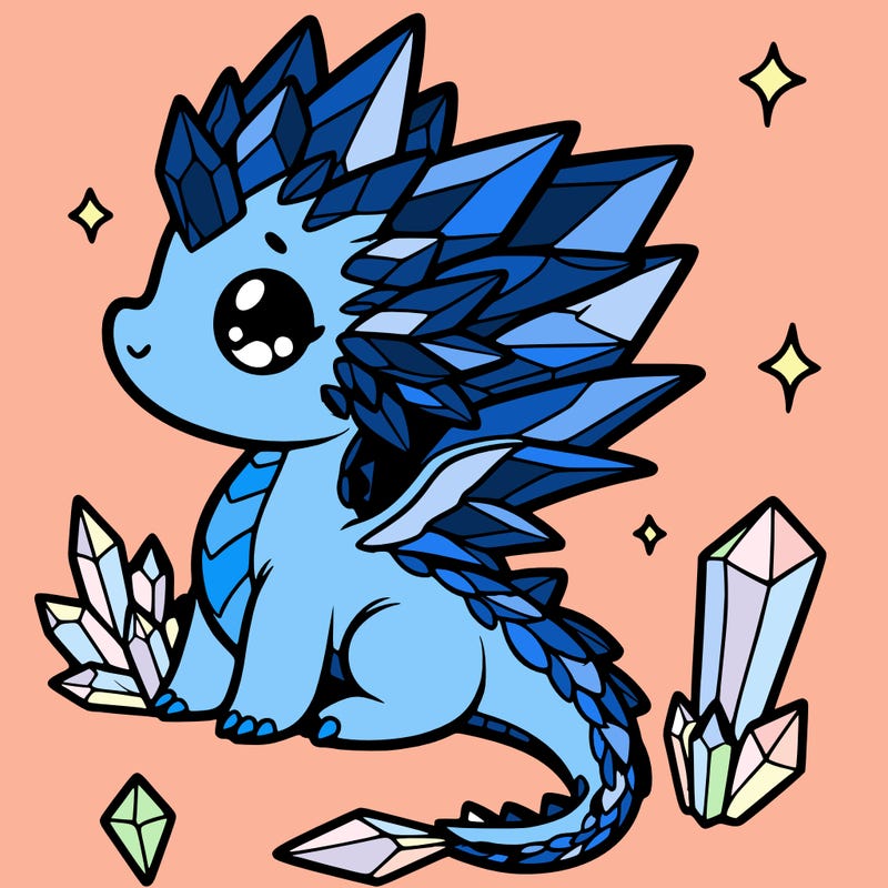 little cute crystal dragon