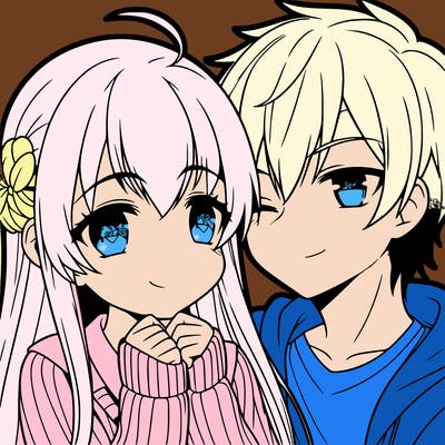 anime girl and boy in love