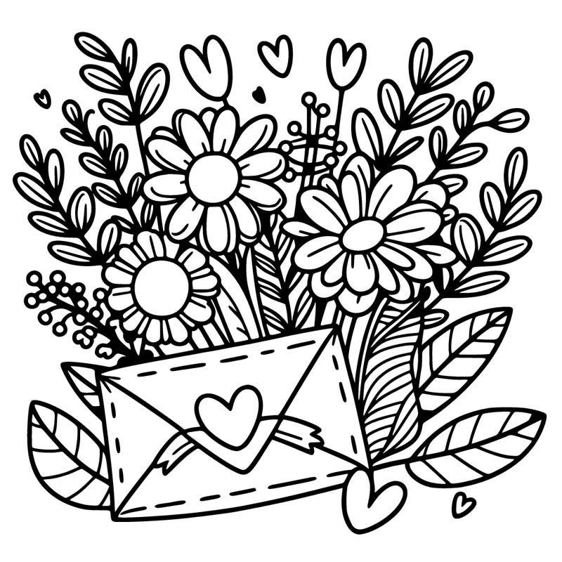 flowers with a love letter