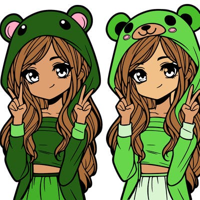 teen girl in animal costume