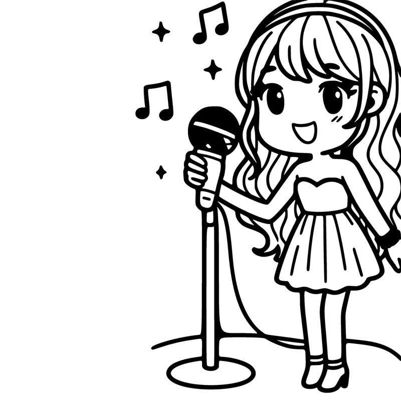girl singer with microphone