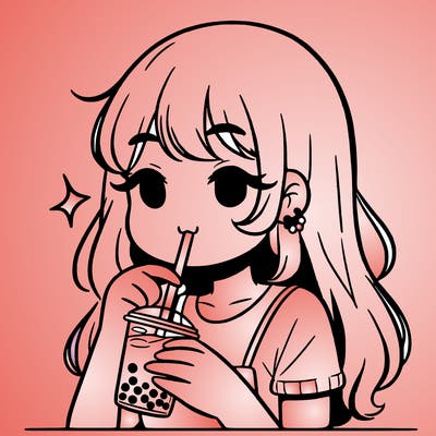 girl drinking boba