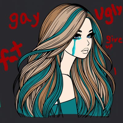 realistic girl with long realistic hair