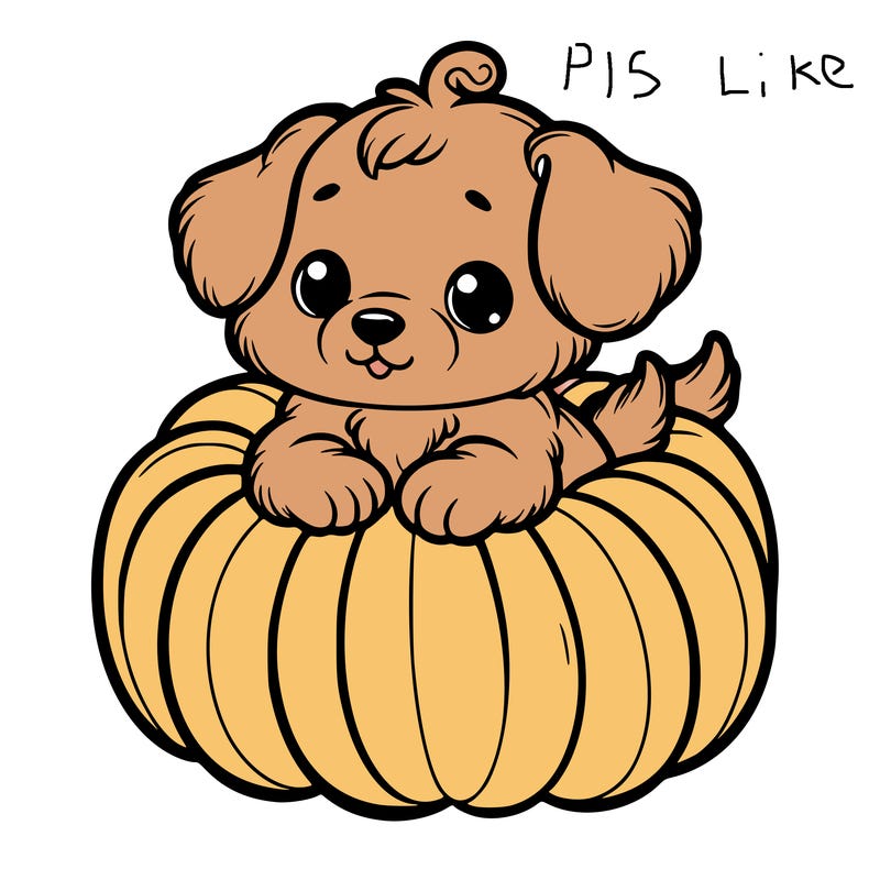 cute little puppy in a pumpkin
