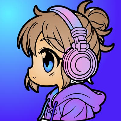 girl with headphones