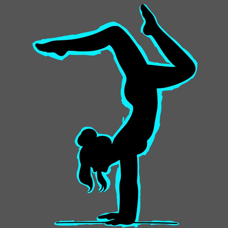 a woman doing a handstand