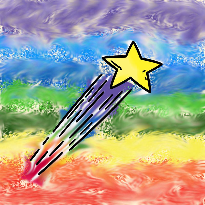 a shooting star in the sky