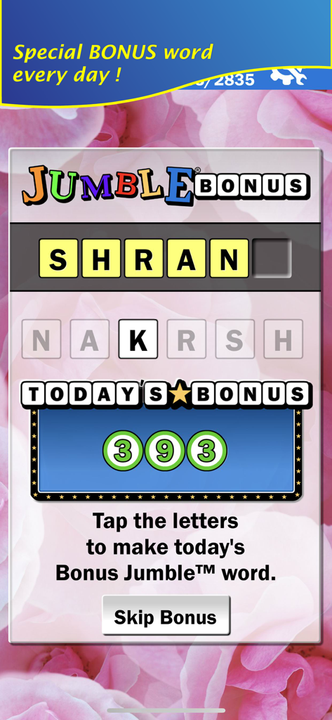 Giant Jumble Crosswords - Giant Jumble Crosswords daily bonus word puzzle screen