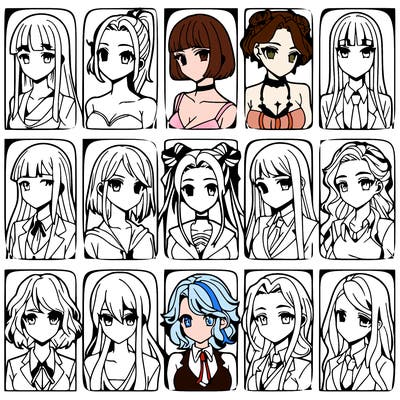 girls that look diffrent anime