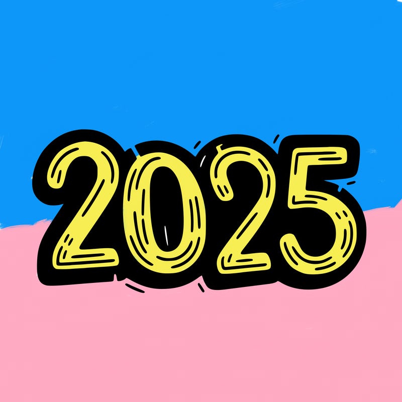 one line scrawled numbers sketch design “2025”