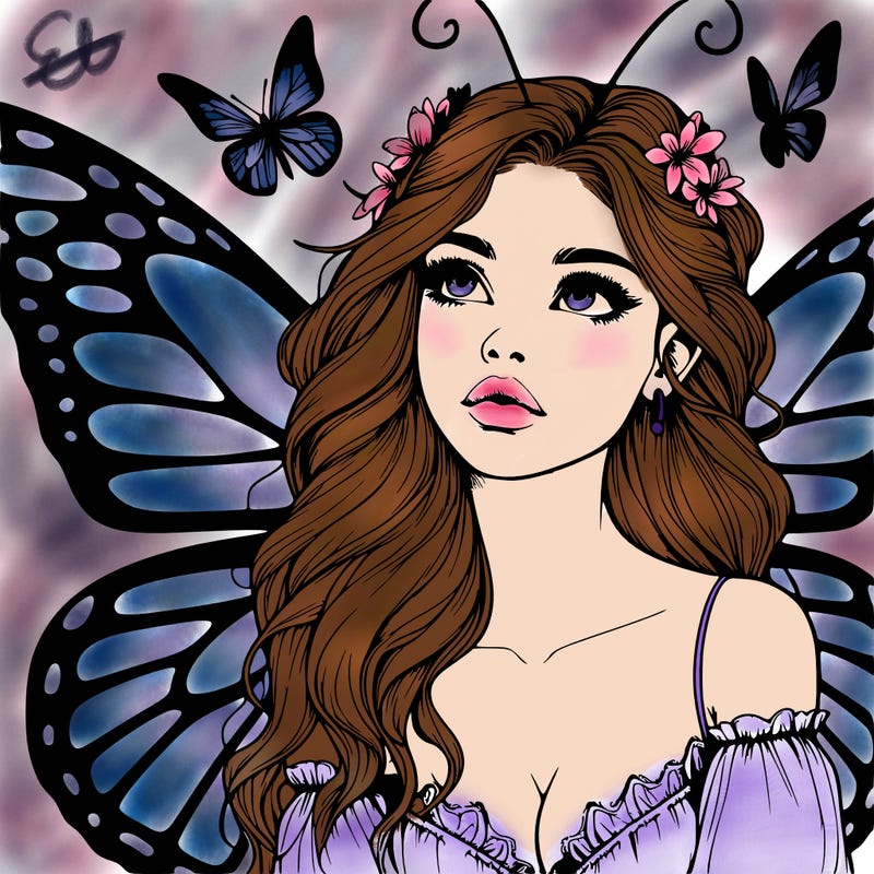 butterfly fairy realistic girl