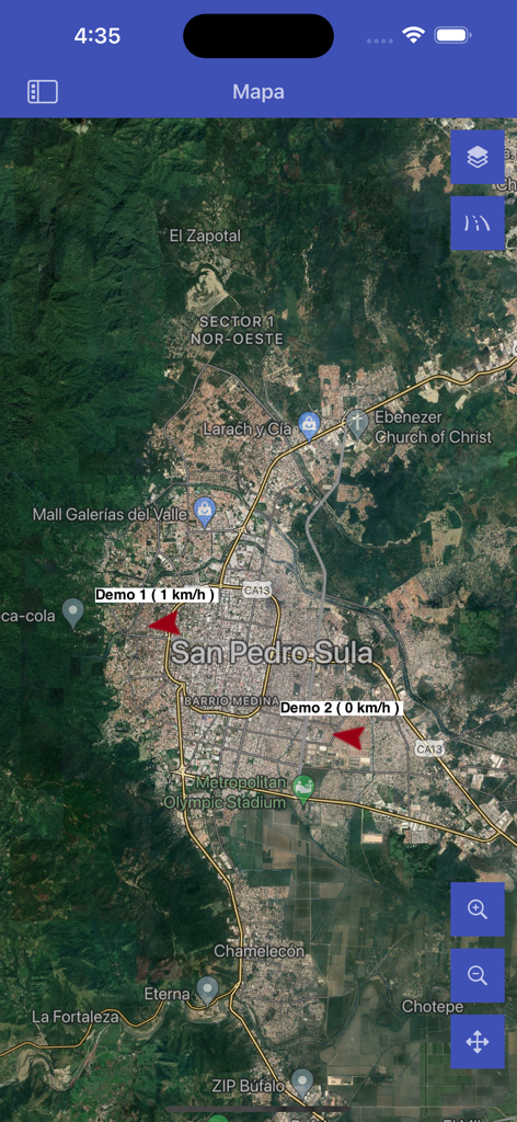 VTracker - VTracker mobile app map view showing real-time asset location and tracking speed