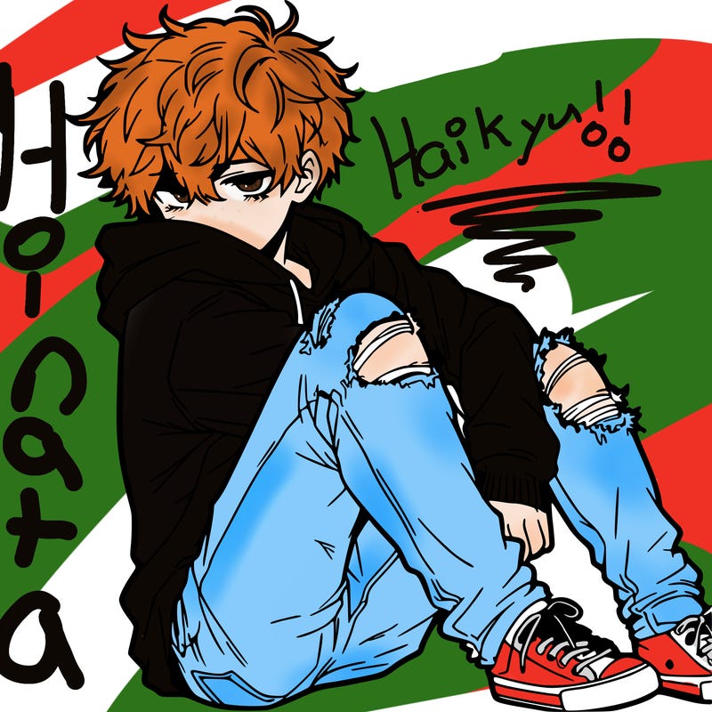 a male hoddie ripped jeans messy hair anime