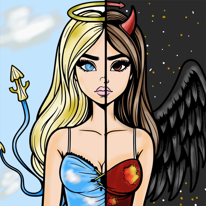 devil vs angel realistic girl