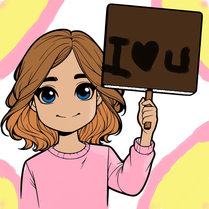 realistic girl holding up a sign