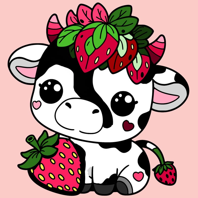 cute strawberry cow