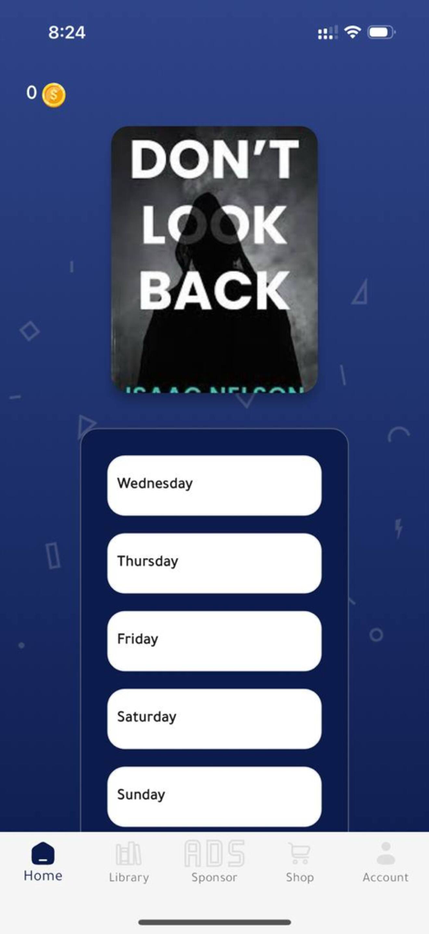 Raz: Books & Gift - Pantalla de inicio de la aplicación Raz que muestra la portada de un libro y una lista de verificación de objetivos de lectura semanales