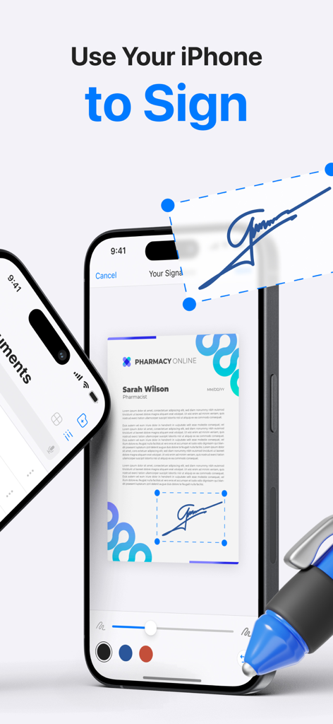 PDF Document Scanner App + - Firmando un documento digital en un iPhone usando la aplicación escáner de PDF