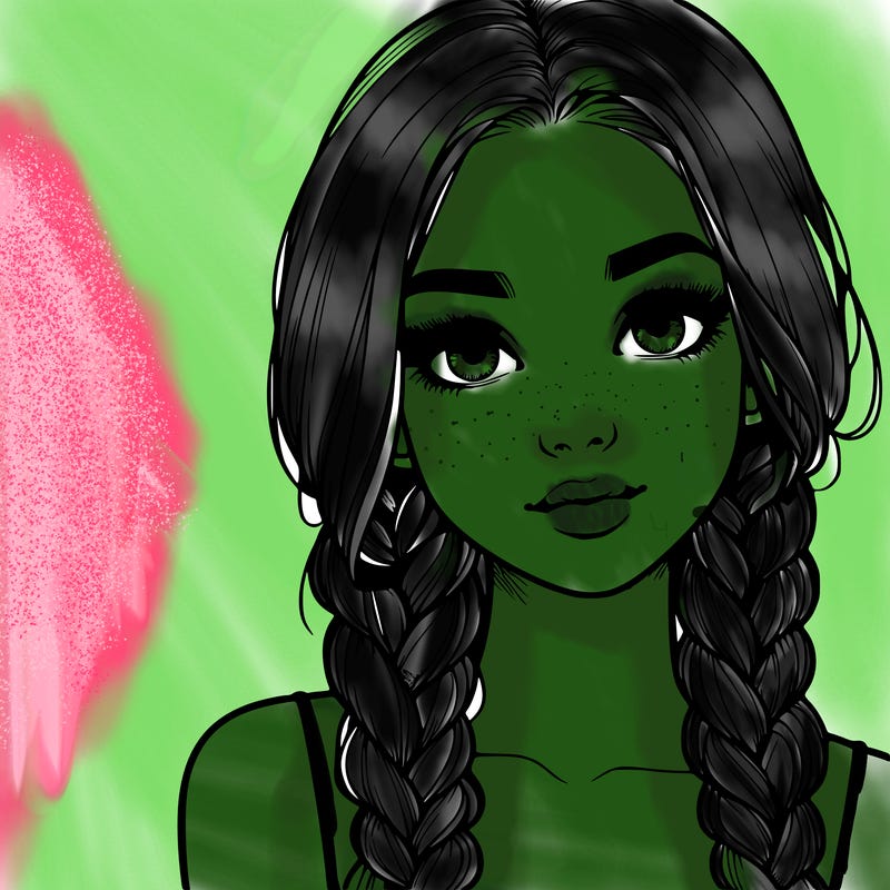 realistic girl with braids