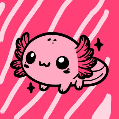 cute easy baby axolotl