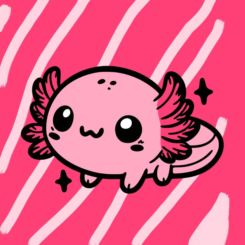 cute easy baby axolotl