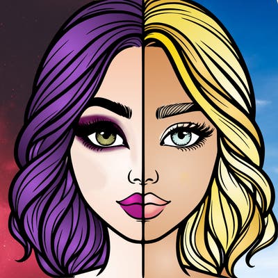 realistic girl split half