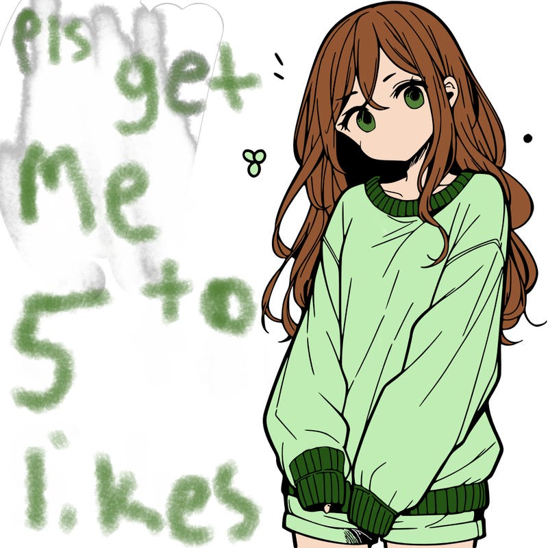 manga teen girl  in a sweater and baggy pants