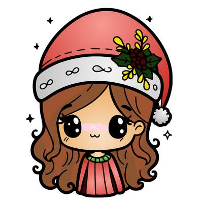 christmas hat girl