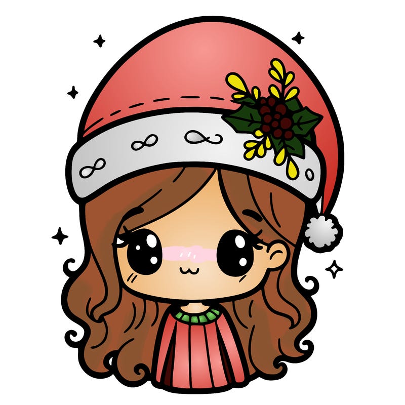 christmas hat girl