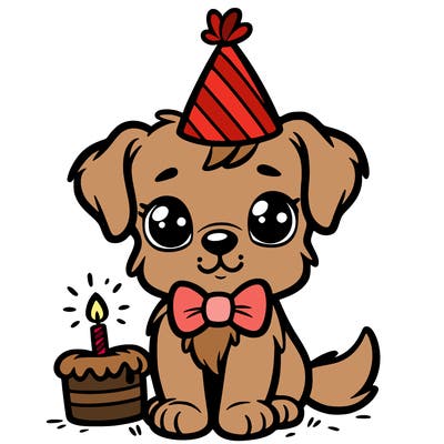 really cute puppy wearing a bow tie on its birthday