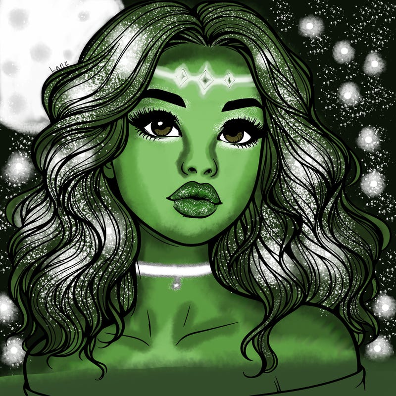 realistic girl with wavy hair and lips