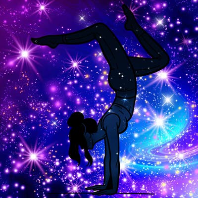 a woman doing a handstand