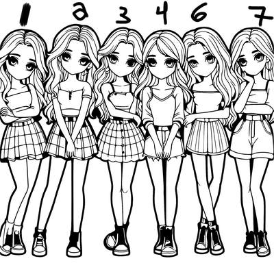 a group of girls realistic