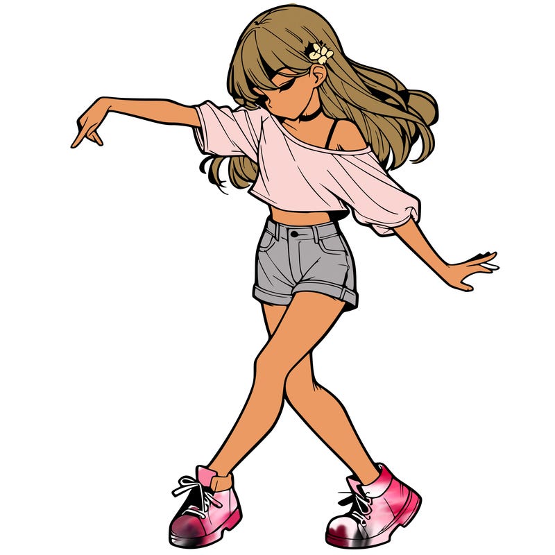 realistic girl danceing